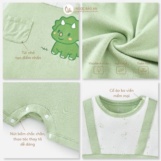 M&B (0-24M) Body đùi cộc tay giả yếm Viscose co giãn 4 chiều mềm mịn, thoáng mát cho bé sơ sinh