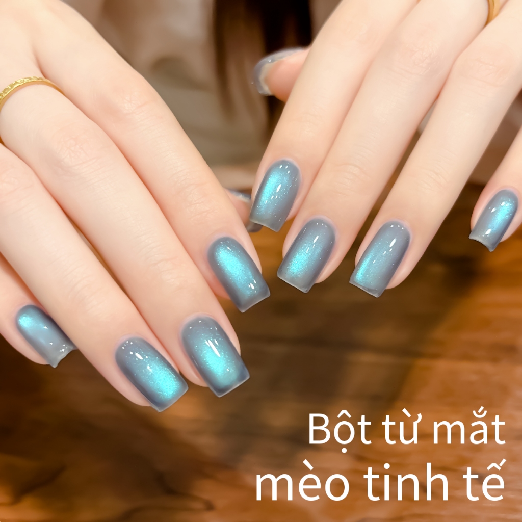 XEIJAYI 10ml - Sơn móng tay dạng gel mắt mèo màu xanh băng giá, độ bóng lâu trôi, thích hợp cho việc tự làm móng.
