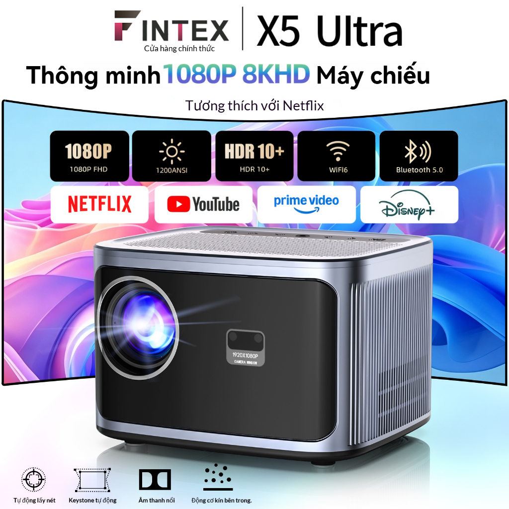 FINTEX X5 Máy chiếu siêu 8k 1200 ANSI Tự động tập trung Máy chiếu rạp ...