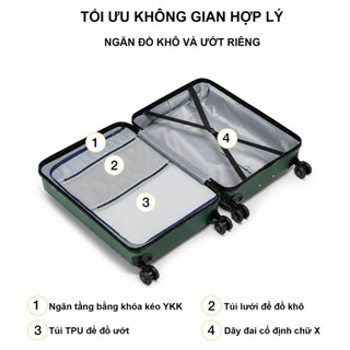 WEPLUS Vali Kéo Du Lịch Size 20 Có Ngăn Để Cốc Nhựa PC Chắc Chắn Chống Va Đập WPL121