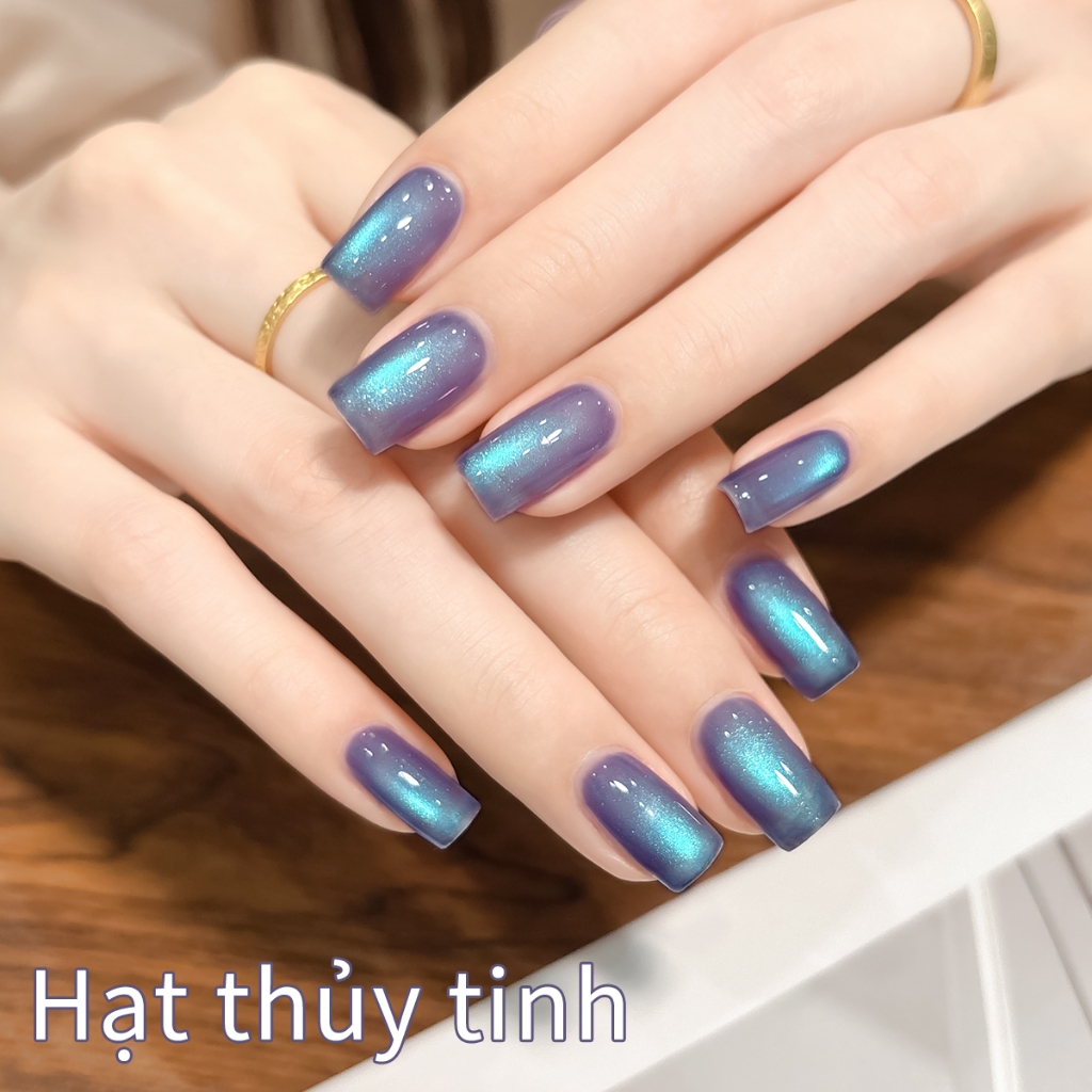 XEIJAYI 10ml - Sơn móng tay dạng gel màu xanh tím mộng mơ hiệu ứng mắt mèo, thích hợp cho các tiệm làm móng.