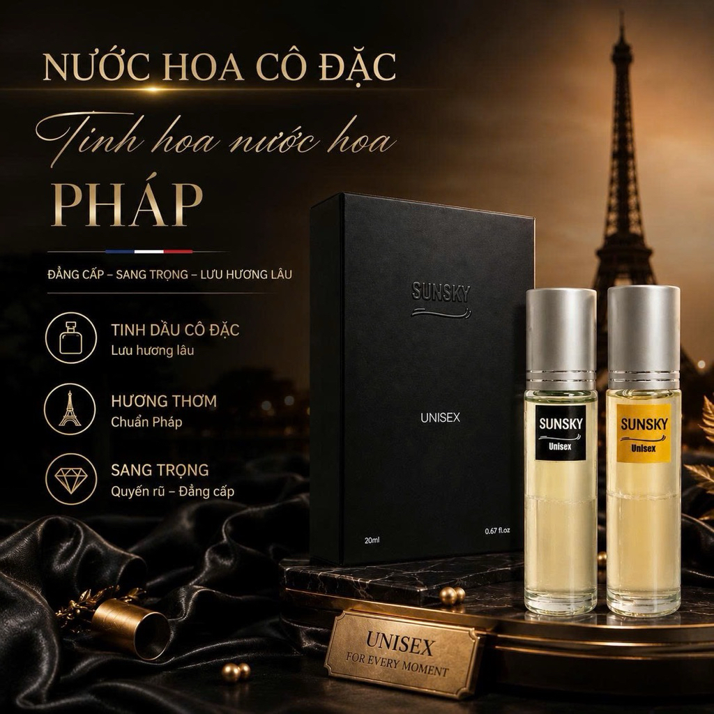 Phiên bản nâng cấp (1 hộp 2 chai nam&nữ )  Nước hoa tinh dầu cô đặc lưu hương 12-24h