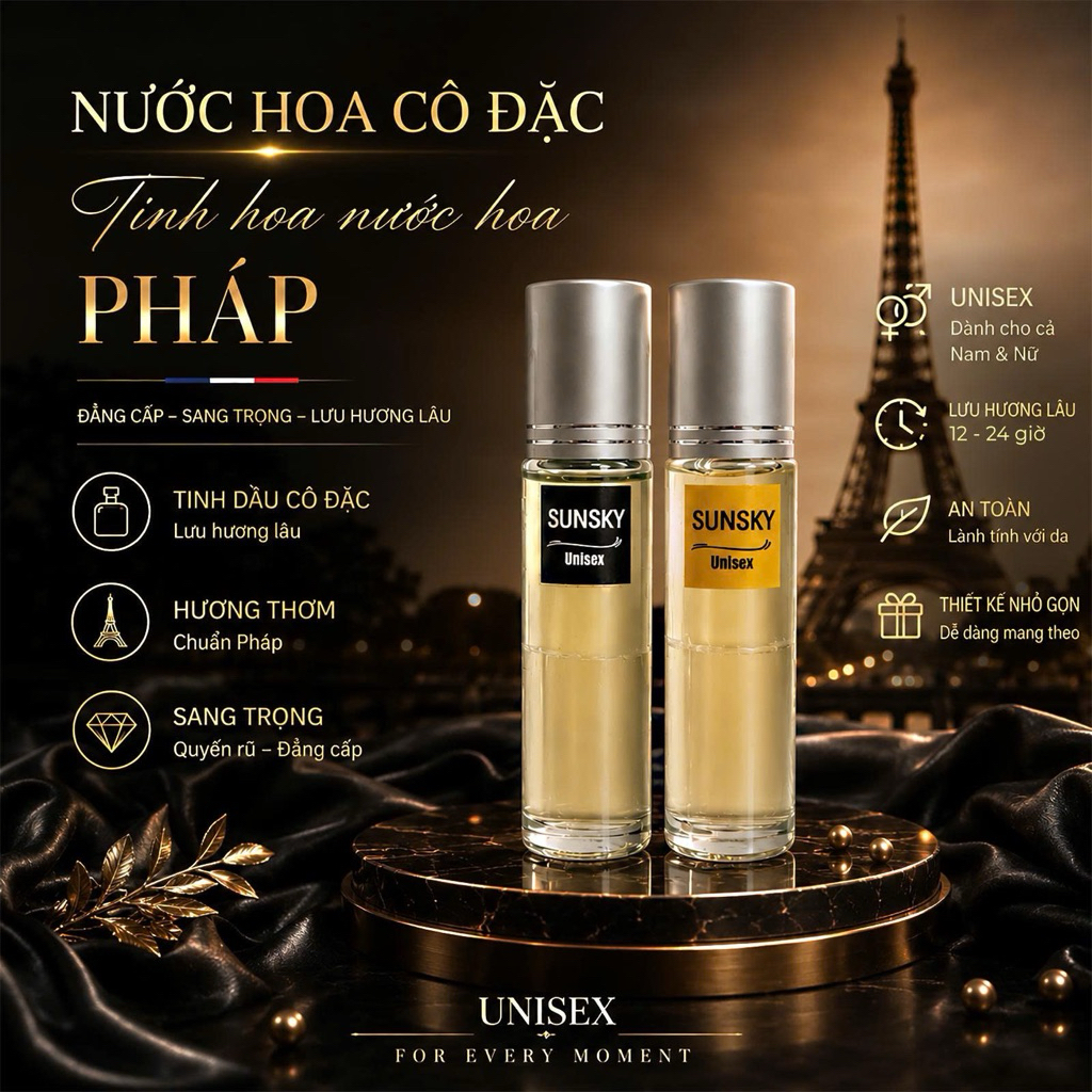 Phiên bản nâng cấp (1 hộp 2 chai nam&nữ )  Nước hoa tinh dầu cô đặc lưu hương 12-24h