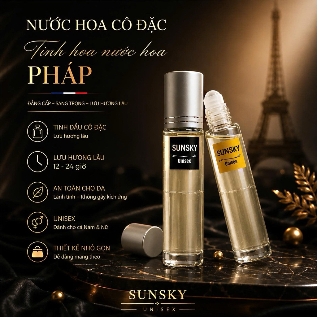 Phiên bản nâng cấp (1 hộp 2 chai nam&nữ )  Nước hoa tinh dầu cô đặc lưu hương 12-24h