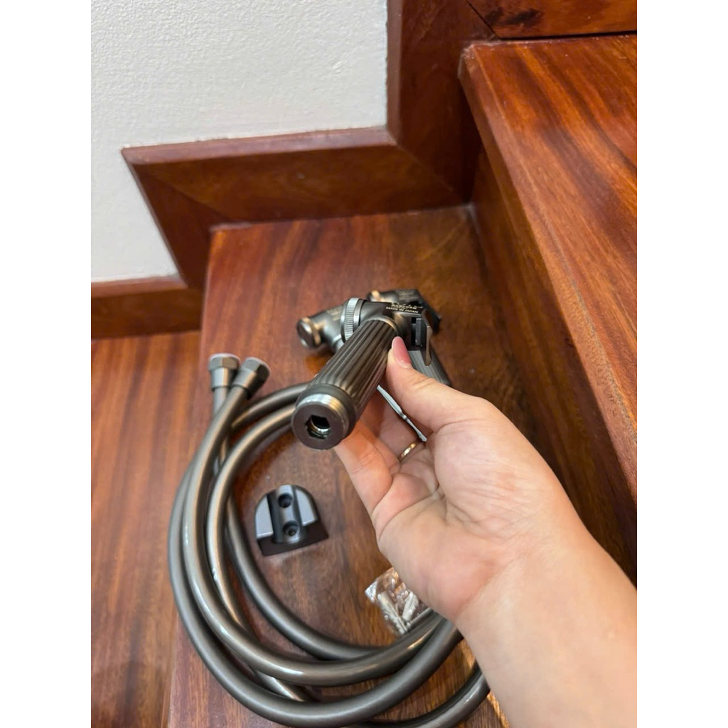 [ JAPAN ] XỊT VỆ SINH INOX 304 MẠ XÁM , LÕI ĐỒNG THAU CAO CẤP