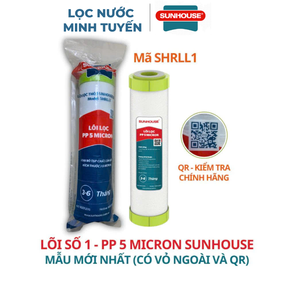 Combo 3 Lõi Lọc Thô Sunhouse 123 Chính Hãng Cho Máy Lọc Nước RO 10 Inch Mẫu Mới ✅