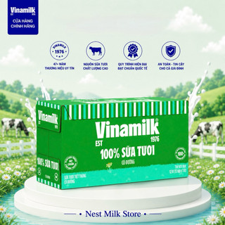 Sữa Tươi Tiệt Trùng Vinamilk 100% Có Đường 1L - Thùng 12 Hộp