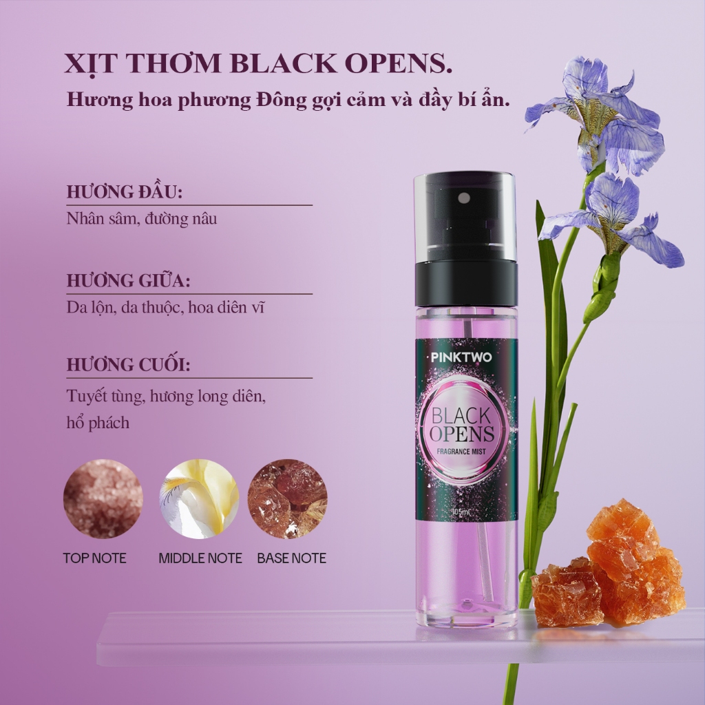 (COMBO 2 SIÊU HOT) PINKTWO Body Mist 12% Tinh Dầu – Xịt Thơm Khử Mùi Cơ Thể & Quần Áo Lưu Hương 12h – Ngăn Mạt Bụi 99%