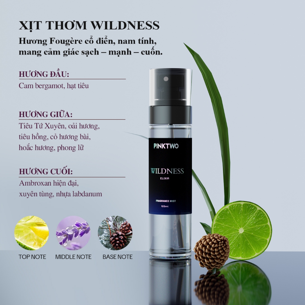 (COMBO 2 SIÊU HOT) PINKTWO Body Mist 12% Tinh Dầu – Xịt Thơm Khử Mùi Cơ Thể & Quần Áo Lưu Hương 12h – Ngăn Mạt Bụi 99%