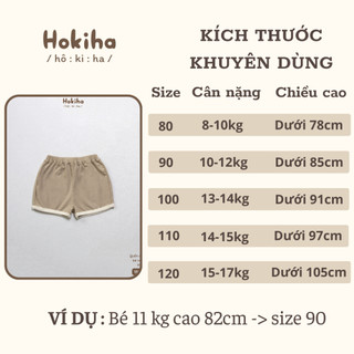 Quần Đùi Phối Viền Mùa Hè Cho Bé Trai, Bé Gái Hokiha Vải Cotton Mềm Mại, Thoáng Mát Size 8-17kg Q166