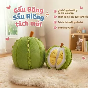 Gấu Bông Sầu Riêng Tách Múi Cao Cấp,Trái Sầu Riêng Nhồi Bông Có Thể Lắp Ghép Quà Tặng Sinh Nhật Cho Bé,Người Yêu