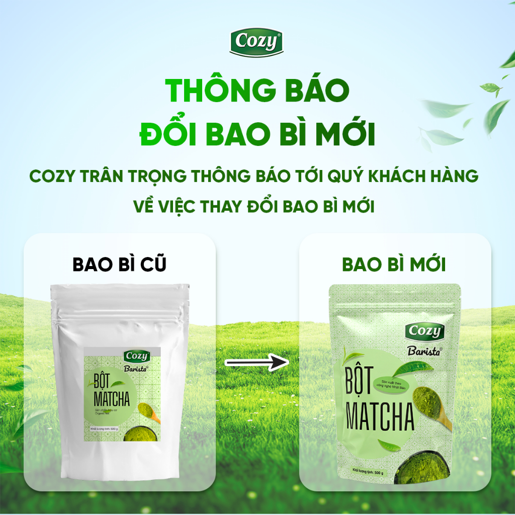 Bột Matcha Cozy Túi Lớn 500gr Bột Trà Xanh Pha Chế Matcha Latte Matcha Coldwisk Tối Ưu Chi Phí Pha Chế Cho Bán Quán