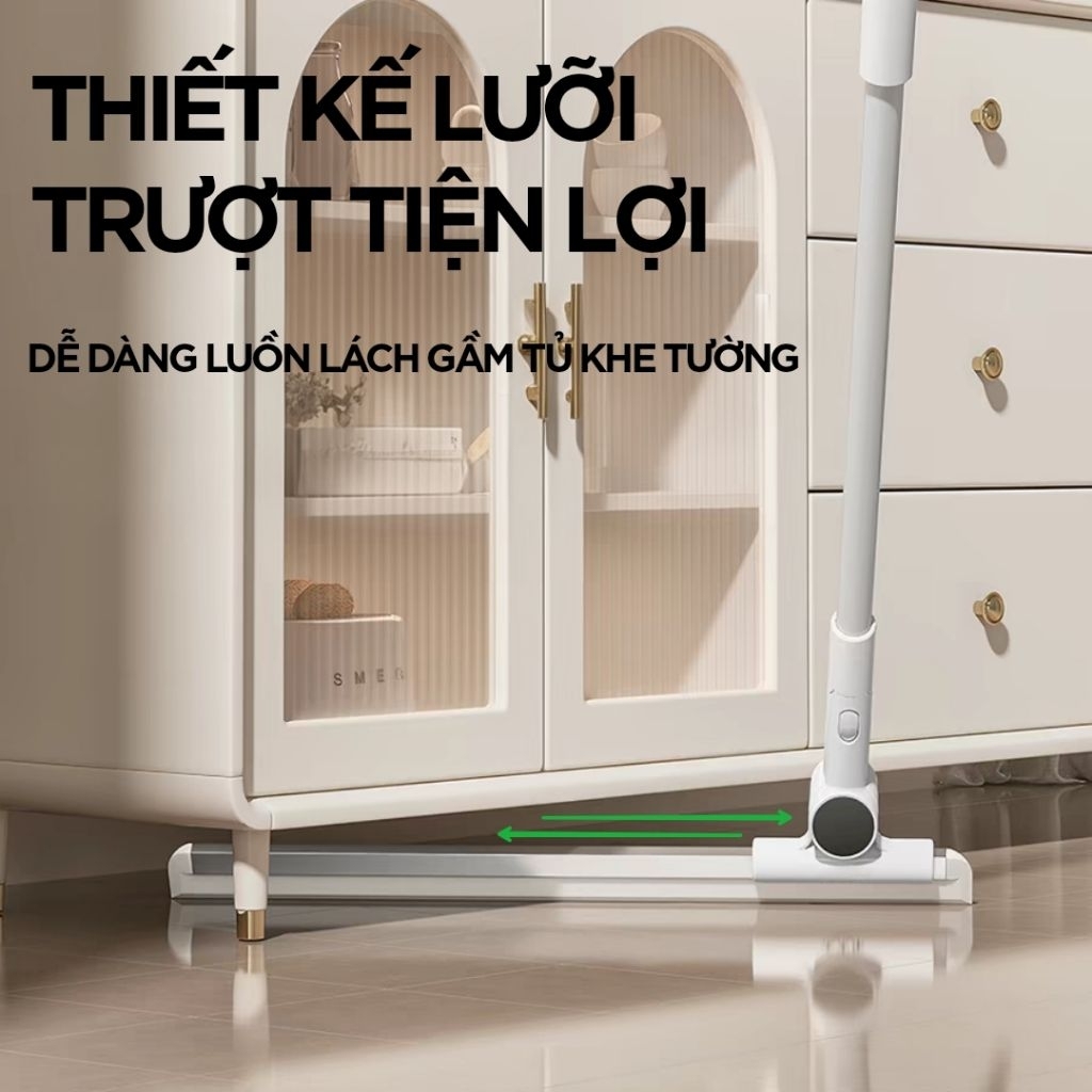 Cây gạt nước sàn nhà tắm silicon thế hệ mới, cây gạt nước bàn gạt lớn 55cm tăng giảm chiều dài cây quét bụi SOJIMOP C8