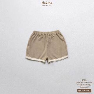 Quần Đùi Phối Viền Mùa Hè Cho Bé Trai, Bé Gái Hokiha Vải Cotton Mềm Mại, Thoáng Mát Size 8-17kg Q166