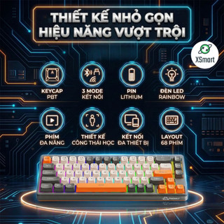 Bàn Phím Không Dây Core X Free Wolf M68 - Bluetooth 5.3 Kết Nối Đa Năng Led Pro Pin Sạc