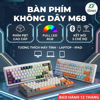 Bàn Phím Không Dây Core X Free Wolf M68 - Bluetooth 5.3 Kết Nối Đa Năng Led Pro Pin Sạc