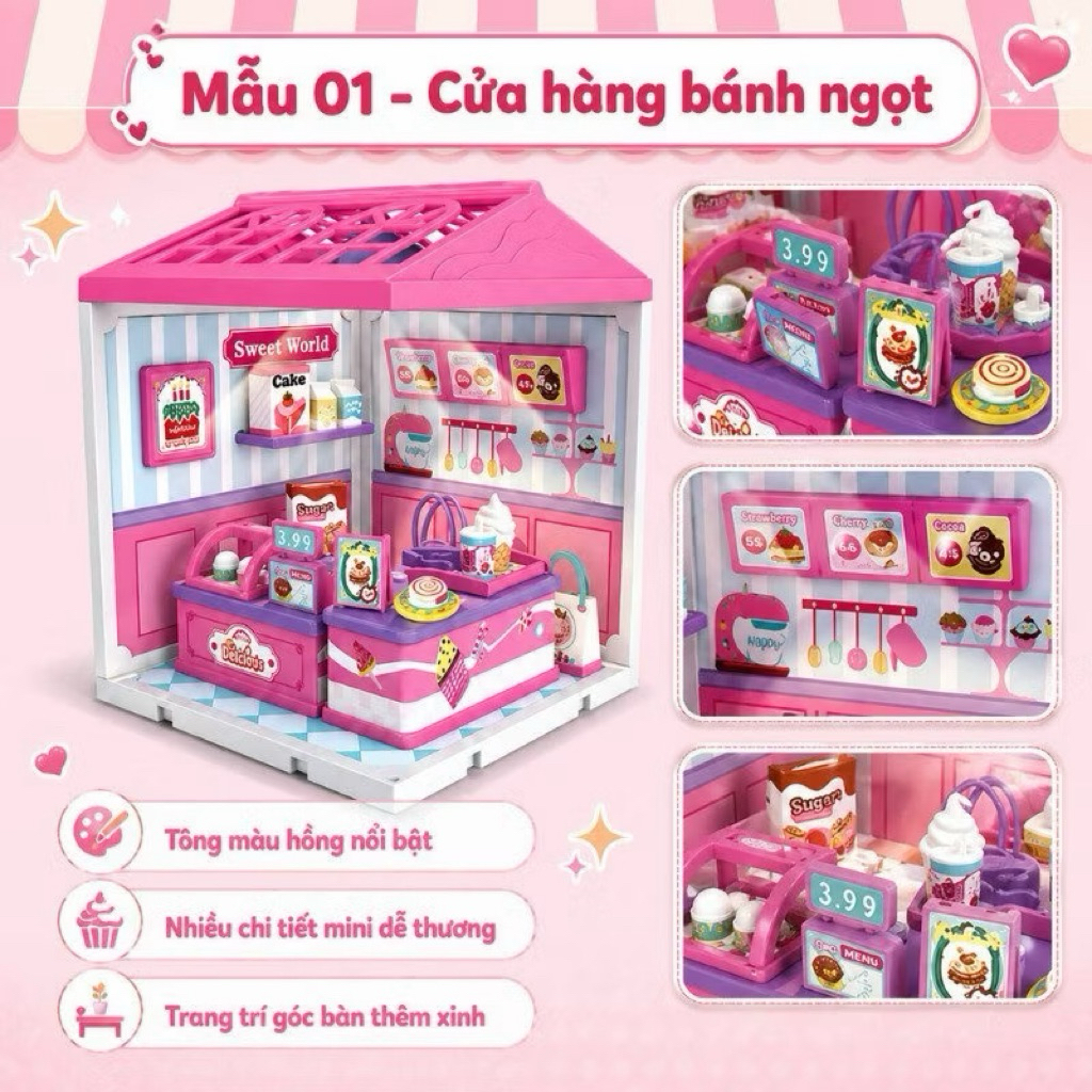 bộ đồ chơi DIY lắp ráp mô hình nhà hàng,quán cà phê