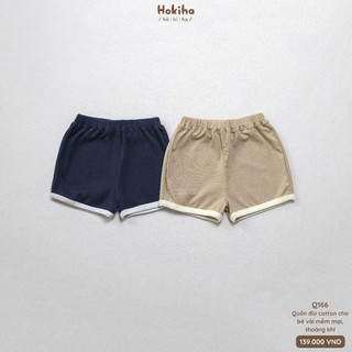 Quần Đùi Phối Viền Mùa Hè Cho Bé Trai, Bé Gái Hokiha Vải Cotton Mềm Mại, Thoáng Mát Size 8-17kg Q166