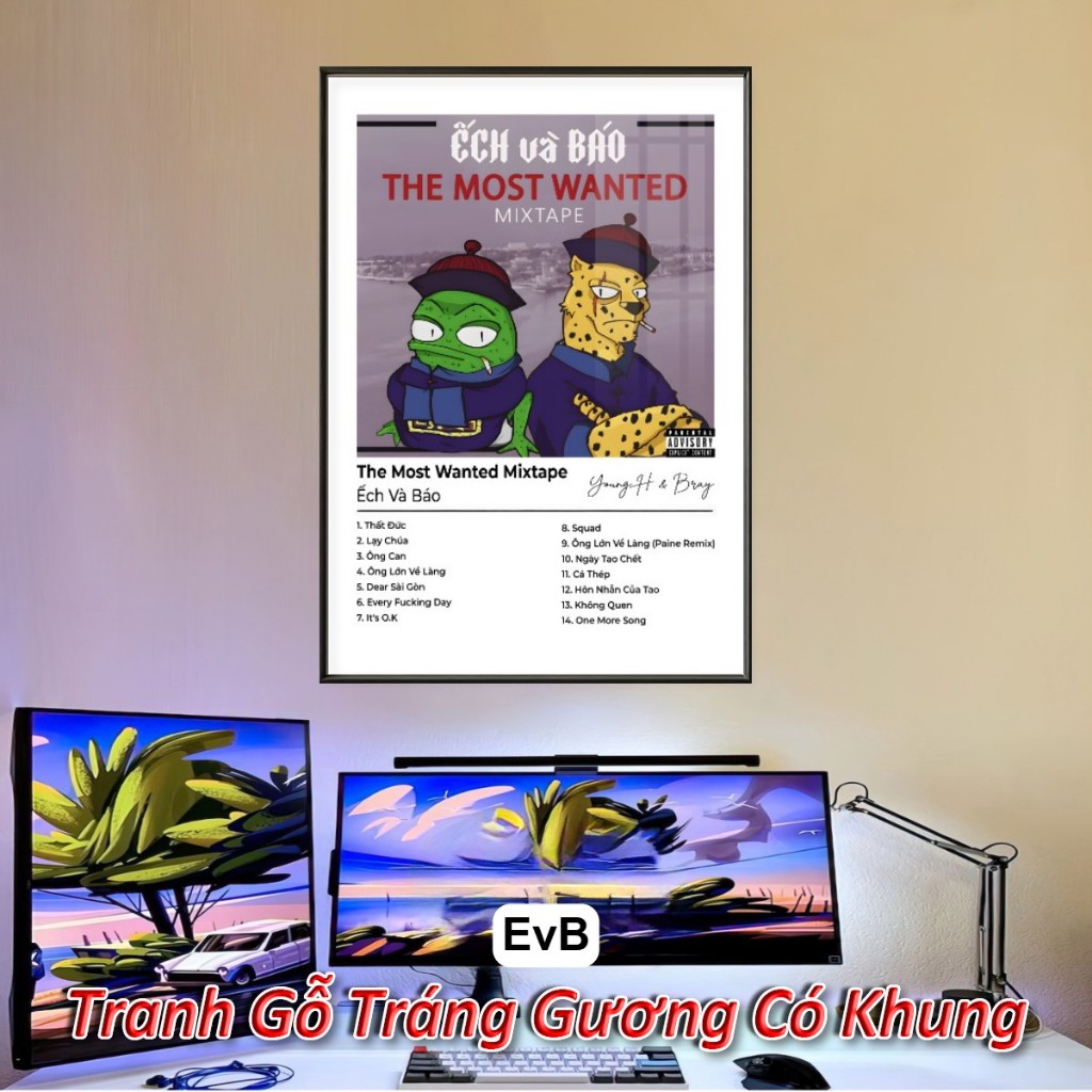 (Part 2) Khung Tranh Poster Album Âm Nhạc Việt Nam Bray, Đen Vâu, Wren Evans, Chilies,... Tráng Gương Khung Composite