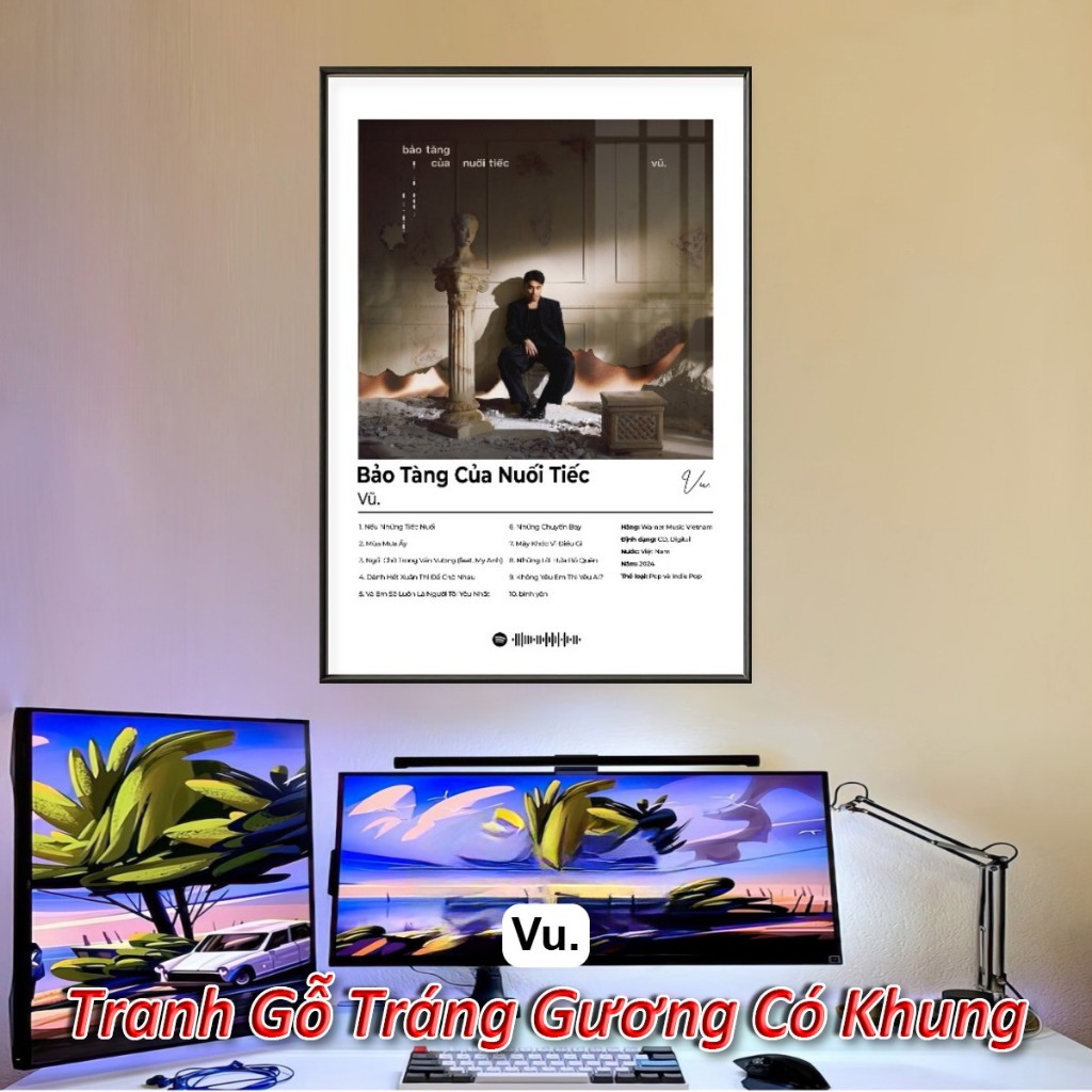 (Part 2) Khung Tranh Poster Album Âm Nhạc Việt Nam Bray, Đen Vâu, Wren Evans, Chilies,... Tráng Gương Khung Composite