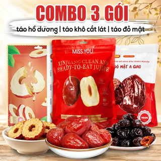 Combo 3 túi táo đỏ sấy dẻo, sấy giòn sấy mật - Bổ sung vitamin, sắt, khoáng chất... Tốt cho sức khỏe