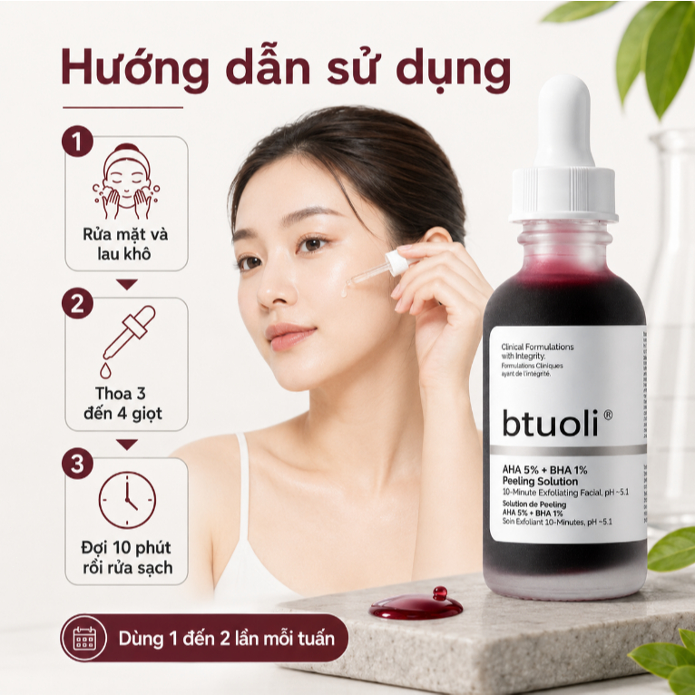Serum AHA BHA 32ml Chuyên Trị Lỗ Chân Lông To & Mụn Đầu Đen Loại Bỏ Tế Bào Chết Se Khít Lỗ Chân Lông Cho Da Dầu Mụn