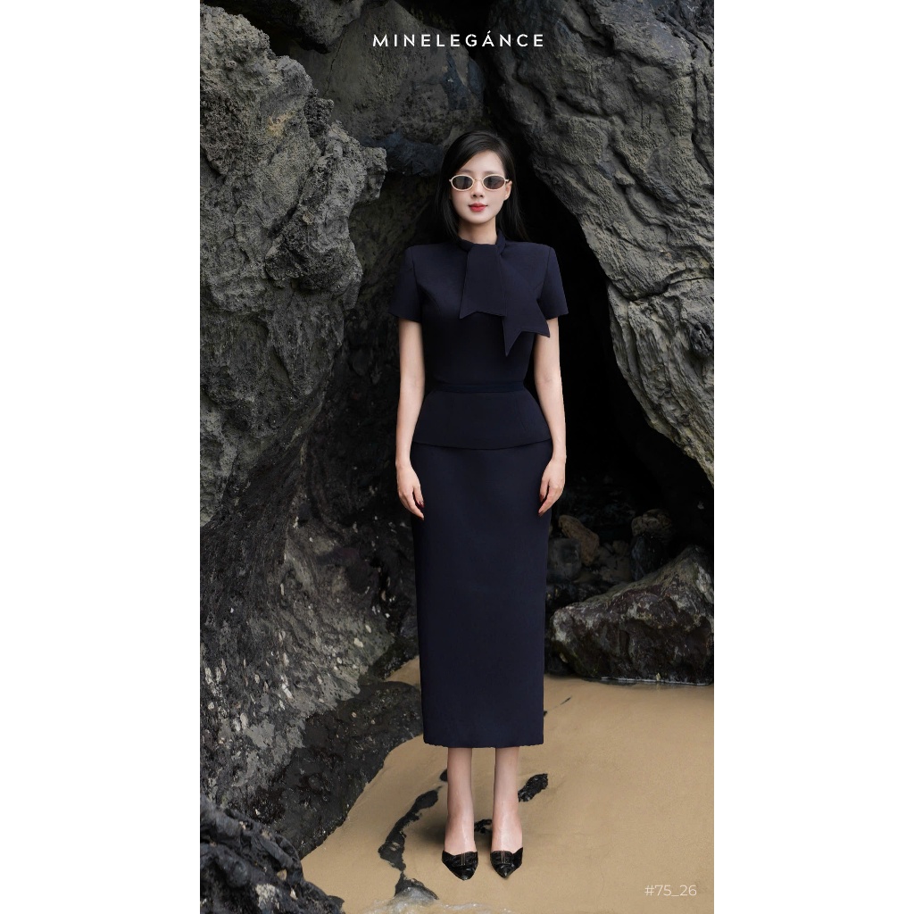 MINELEGÁNCE | SET ÁO & CHÂN VÁY BÚT CHÌ THANH LỊCH, SANG TRỌNG - MIN75