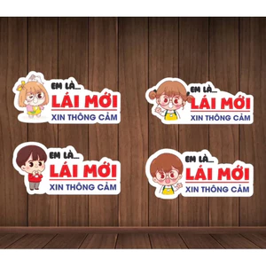 Tem Lái Mới Dán Ô Tô xe máy Dán Trang Trí Decal Nhãn Dán