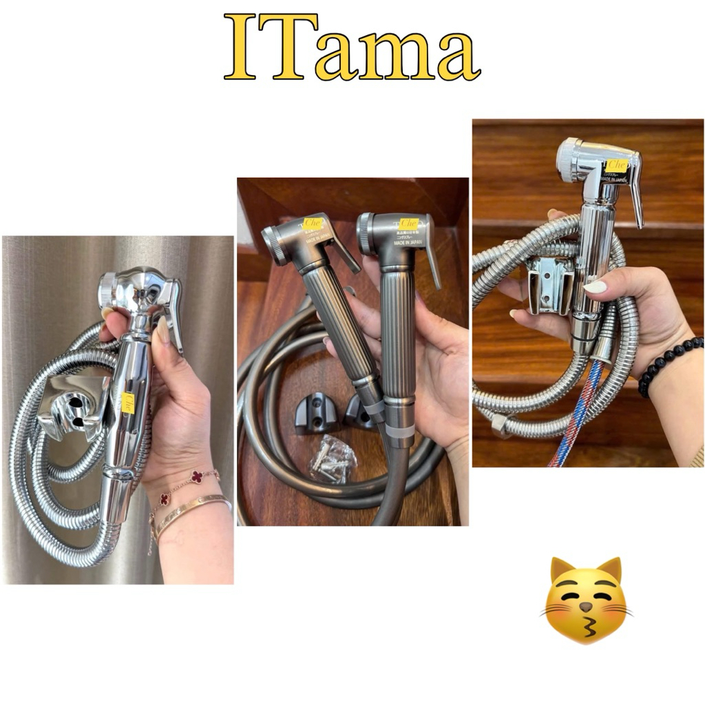 [ JAPAN ] XỊT VỆ SINH INOX 304 MẠ XÁM , LÕI ĐỒNG THAU CAO CẤP