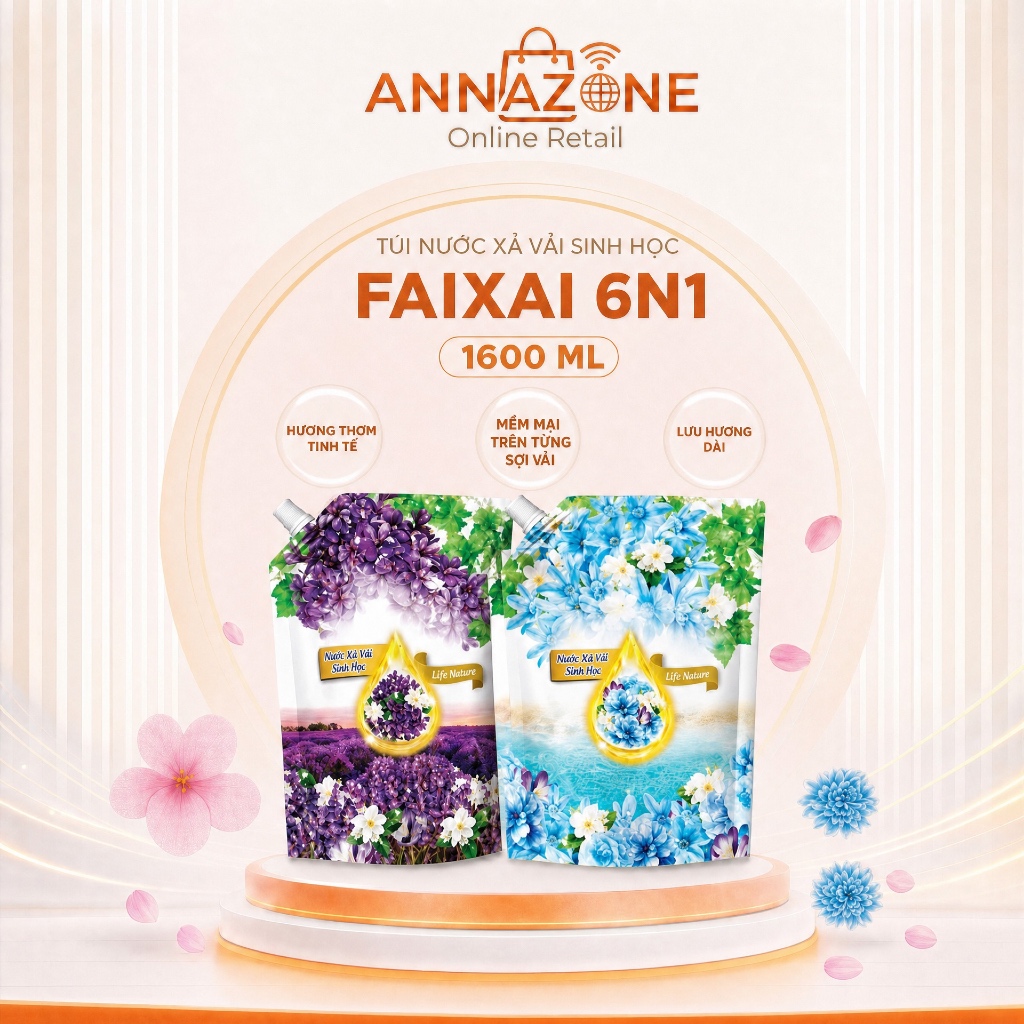 Nước Xả Vải Sinh Học 6in1 FAIXAI 1.6L [QUÀ TẶNG HẤP DẪN][Lẻ/Combo Tiết Kiệm]