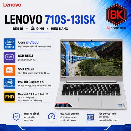 [Full HD viền mỏng] Laptop Lenovo 710s-13Isk siêu mỏng nhẹ kiểu dáng cao cấp cho văn phòng