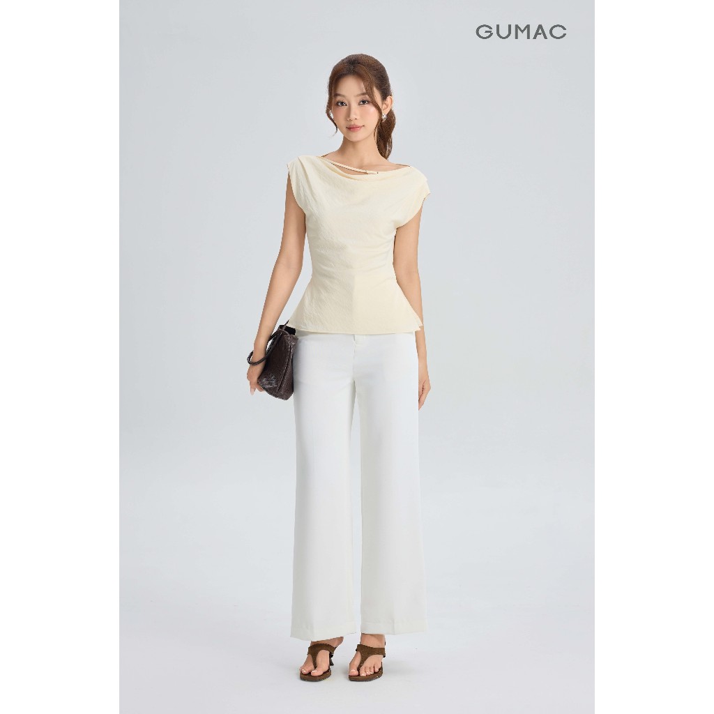 Quần Tây Nữ GUMAC Form Ống Rộng Chất Cotton Silk Mềm Mịn Cao Cấp QG06022