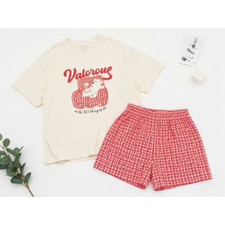 Bộ Đồ Bé Gái WOOKIDS ESH26S008R | 9-14 Tuổi | Áo Thun & Quần Short | Mềm Mát Thoải Mái