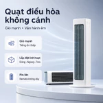 Quạt tháp không cánh thế hệ mới - Sạc USB, xoay ngang, gió mạnh - Treo tường/để bàn - Dùng cho văn phòng, gia đình — ảnh 1