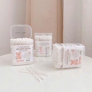 [MONONA] Tăm Bông Cho Bé Sơ Sinh Chất Liệu Bông Tự Nhiên Hộp 200 Que - Lucie's Mom