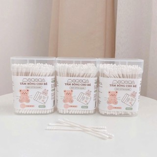 [MONONA] Tăm Bông Cho Bé Sơ Sinh Chất Liệu Bông Tự Nhiên Hộp 200 Que - Lucie's Mom