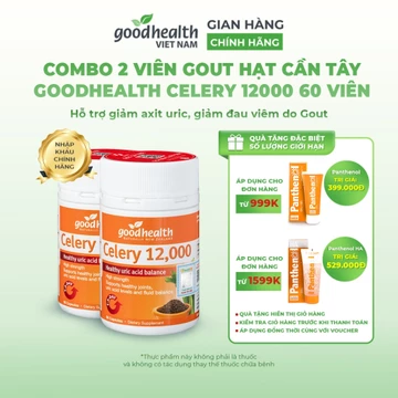 [Combo 2] Hộp Viên Gout Hạt Cần Tây Goodhealth Celery 12000, Hỗ Trợ Giảm Acid Uric, Giảm Đau Khớp