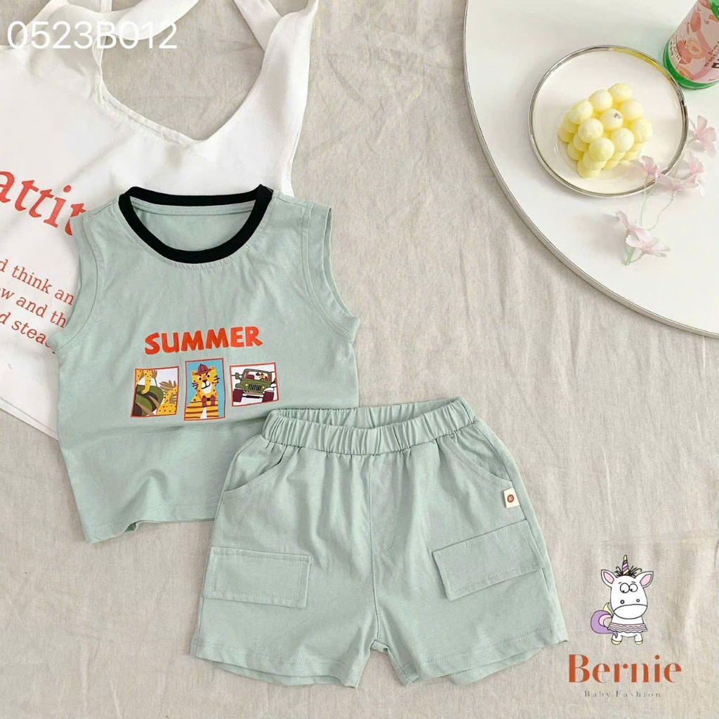 (Nhiều mẫu) Tổng hợp mẫu bộ ba lỗ cotton mềm mát cho bé trai, bộ thun sát nách chất liệu cotton thoáng mát cho bé