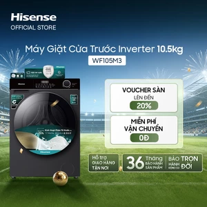Máy Giặt Cửa Trước Hisense Inverter 10.5kg WF105M3 - Tiết Kiệm | Giặt AI | Diệt Khuẩn - BH 3 Năm - Giao Hàng Miễn Phí