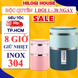 Hộp đựng cơm giữ nhiệt dung tích 1500ml- 2000ml inox 304, hộp cơm trưa văn phòng inox có quai xách