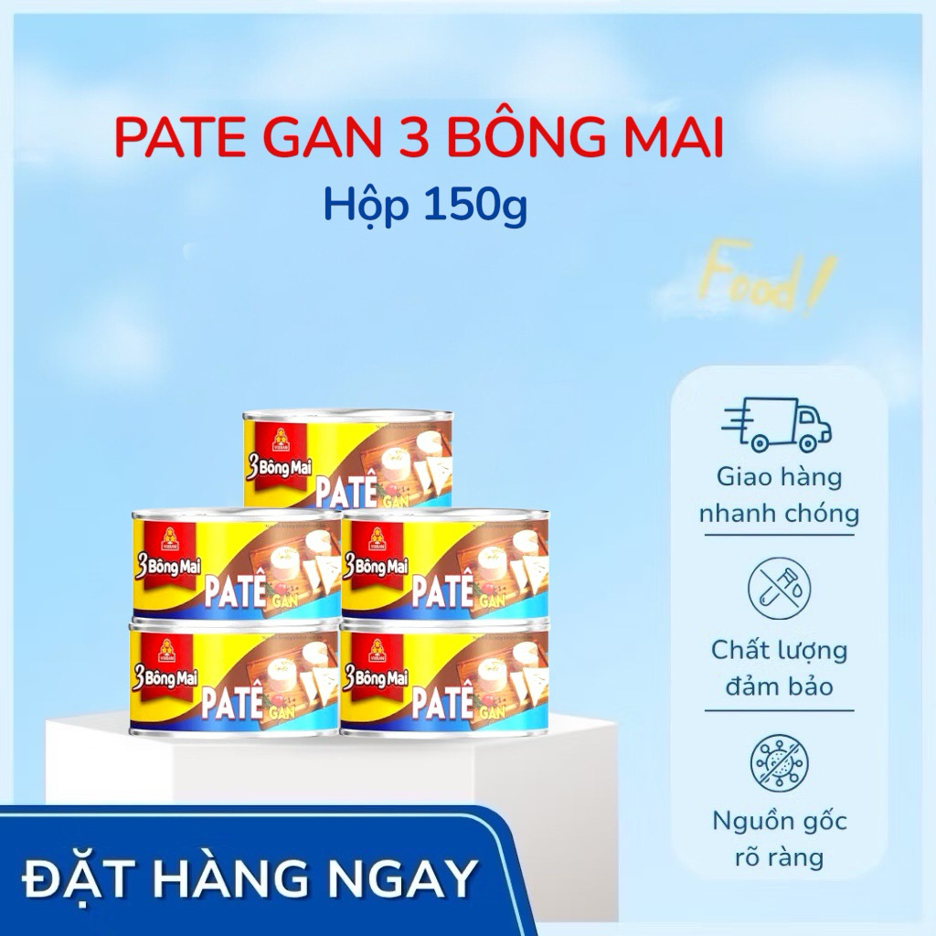 Vissan Combo 5 hộp Pate Gan 3 Bông Mai 150g Chính Hãng Date 2029