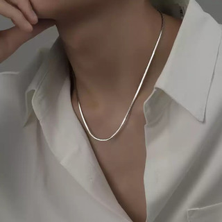 SNUOFO - Dây chuyền xương rắn mảnh kiểu dáng gọng mảnh thích hợp cho cả nam và nữ có thể đeo cùng nhiều vòng khác
