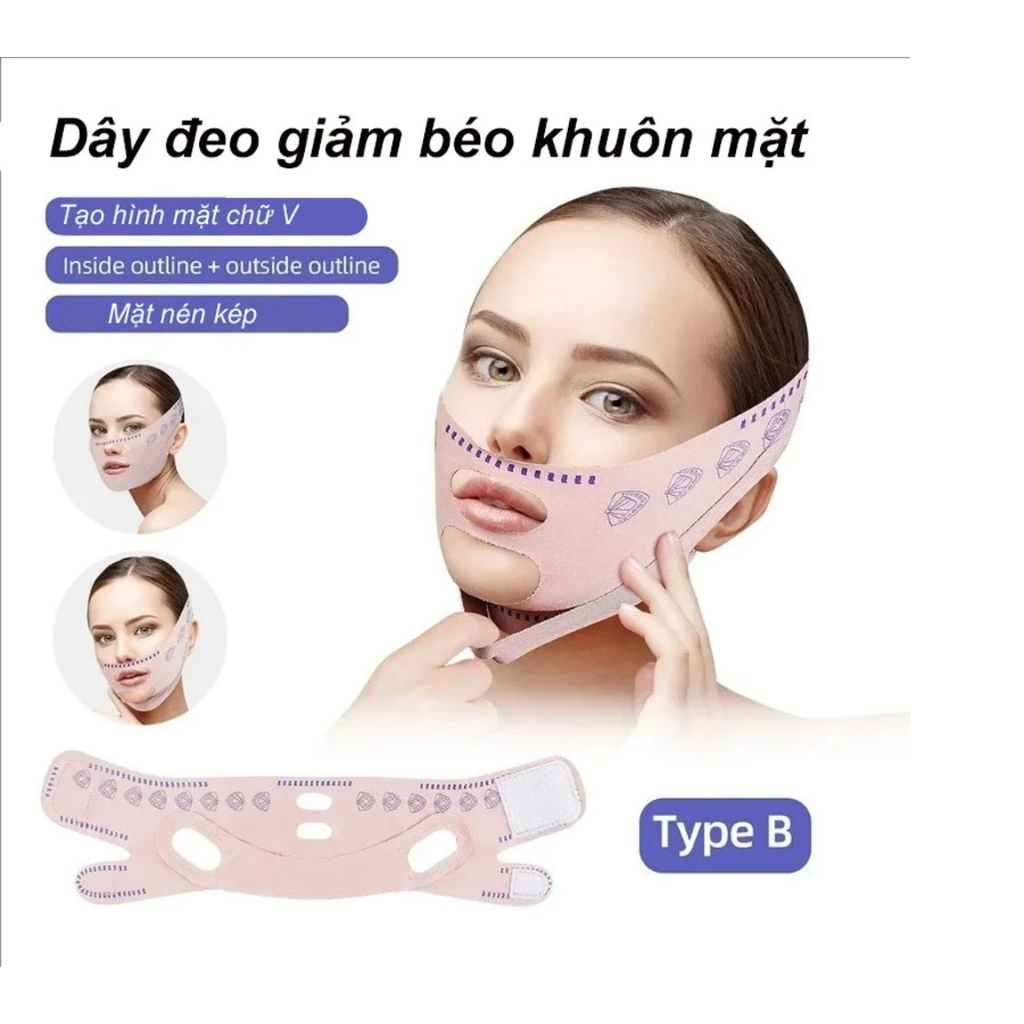 Mặt Nạ Nâng Cơ Mặt V-Line, Đai Đeo Thon Gọn Mặt, Giảm Nọng Cằm Khi Ngủ