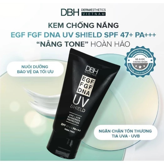 [CHÍNH HÃNG] KEM CHỐNG NẮNG DBH EGF/FGF/DNA UV SHIELD SPF47+ PA+++ bản mới 2025