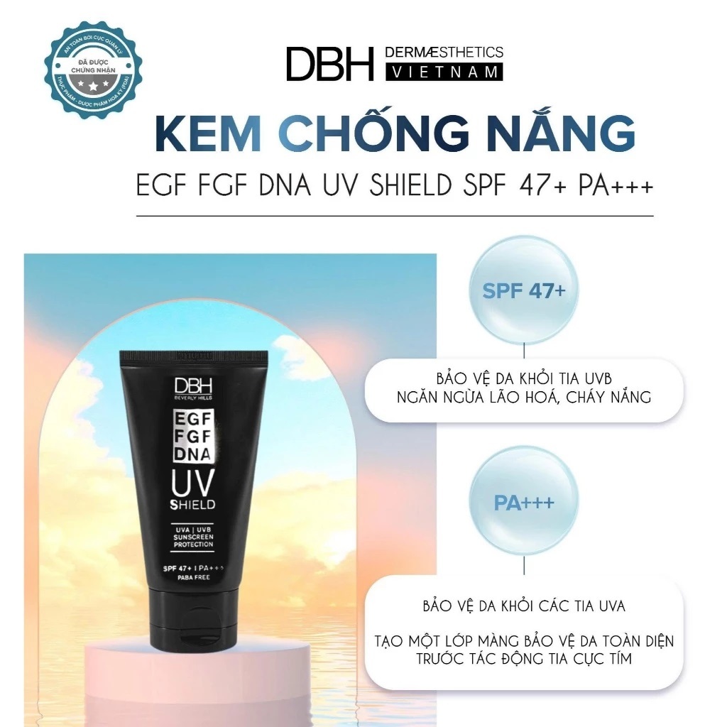 [CHÍNH HÃNG] KEM CHỐNG NẮNG DBH EGF/FGF/DNA UV SHIELD SPF47+ PA+++ bản mới 2025