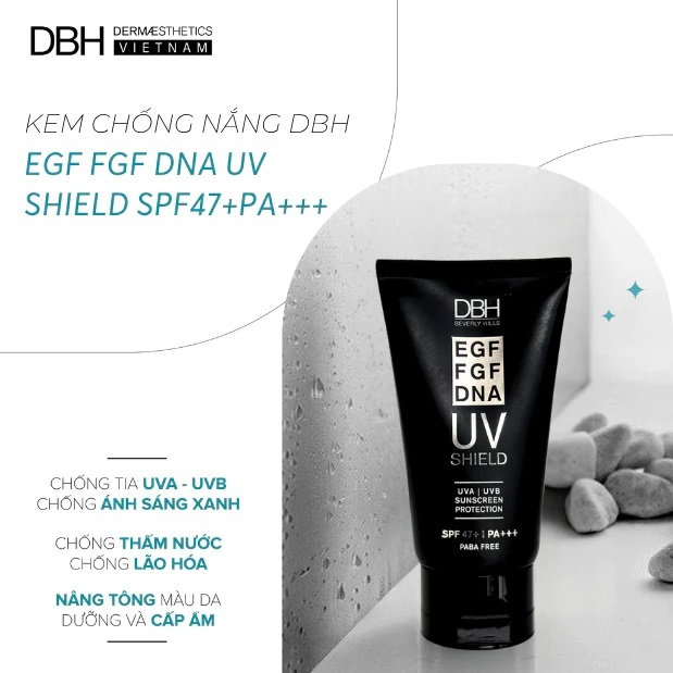 [CHÍNH HÃNG] KEM CHỐNG NẮNG DBH EGF/FGF/DNA UV SHIELD SPF47+ PA+++ bản mới 2025