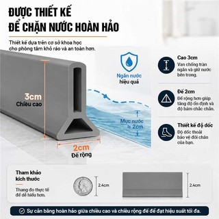 ZiinLife Dải Chặn Nước Silicon Chống Tràn Đa Năng - Cho Nhà Tắm, Bồn Cầu, Bồn Rửa & Máy Giặt