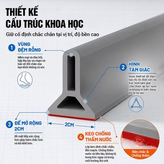ZiinLife Dải Chặn Nước Silicon Chống Tràn Đa Năng - Cho Nhà Tắm, Bồn Cầu, Bồn Rửa & Máy Giặt