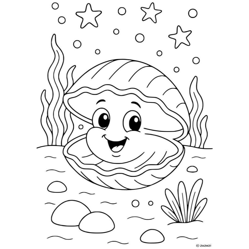 Bộ 50 tranh tô màu sinh vật biển Mochi tranh tô màu cho bé nhiều hình đồ chơi giấy thủ công bé (T07)