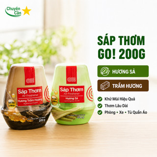 Sáp Thơm GO! 200G Khử Mùi Phòng Nhà Vệ Sinh Tủ Quần Áo Hương Trầm Hương / Sả Chanh Lưu Hương Dài Lâu